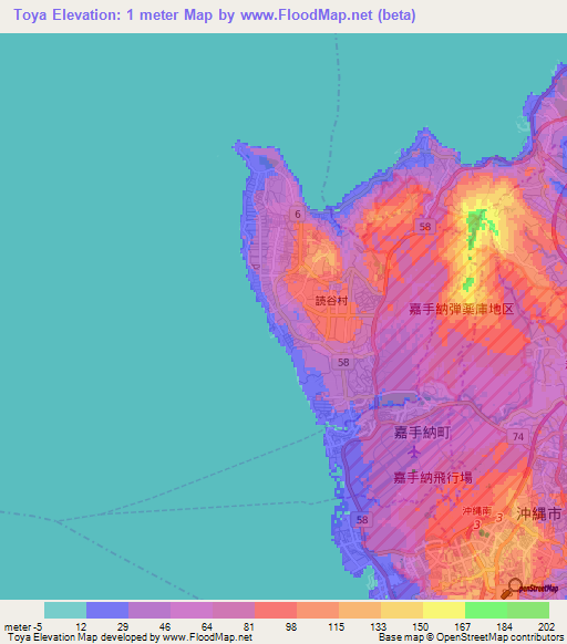 Toya,Japan Elevation Map