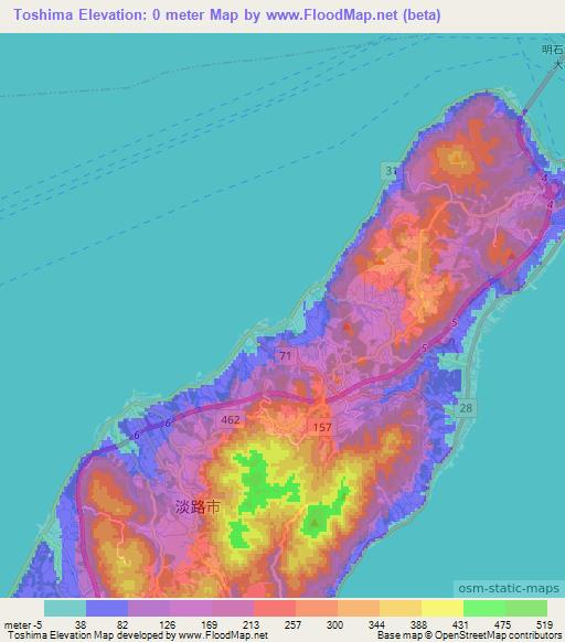 Toshima,Japan Elevation Map