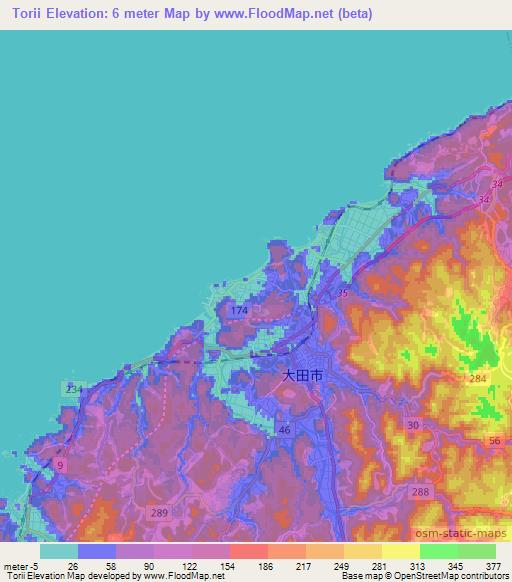 Torii,Japan Elevation Map