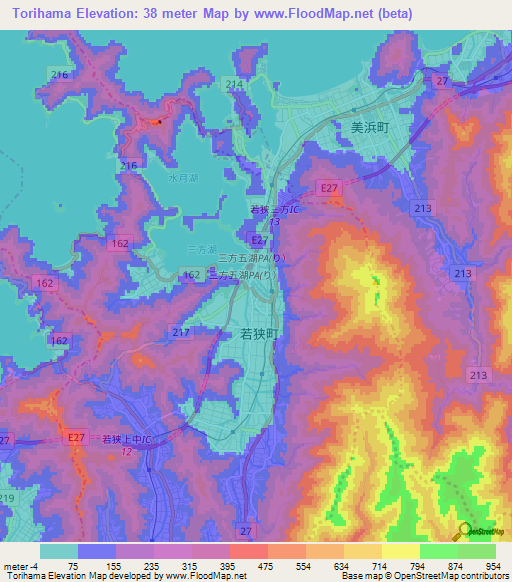 Torihama,Japan Elevation Map