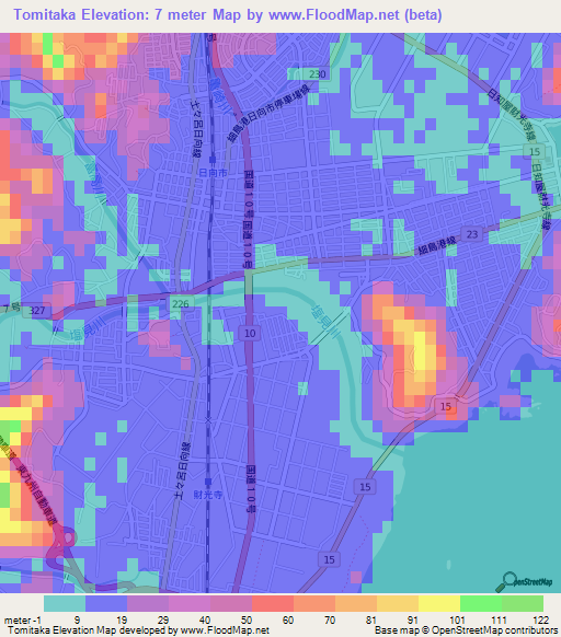 Tomitaka,Japan Elevation Map