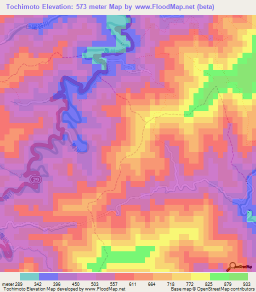 Tochimoto,Japan Elevation Map