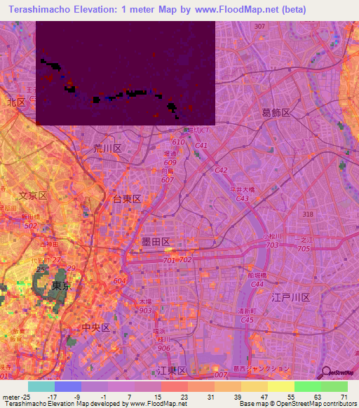 Terashimacho,Japan Elevation Map