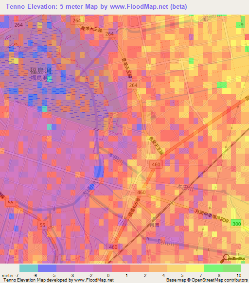 Tenno,Japan Elevation Map