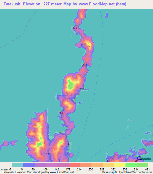 Tatekushi,Japan Elevation Map