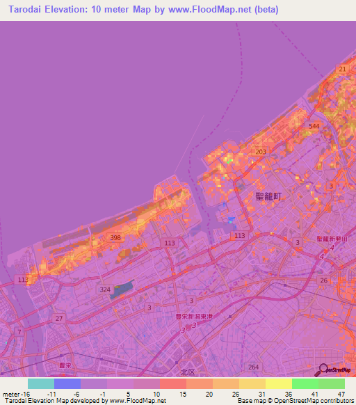 Tarodai,Japan Elevation Map