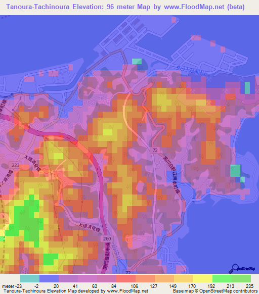Tanoura-Tachinoura,Japan Elevation Map
