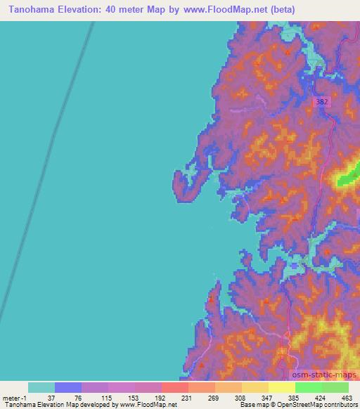 Tanohama,Japan Elevation Map