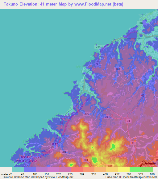 Takuno,Japan Elevation Map