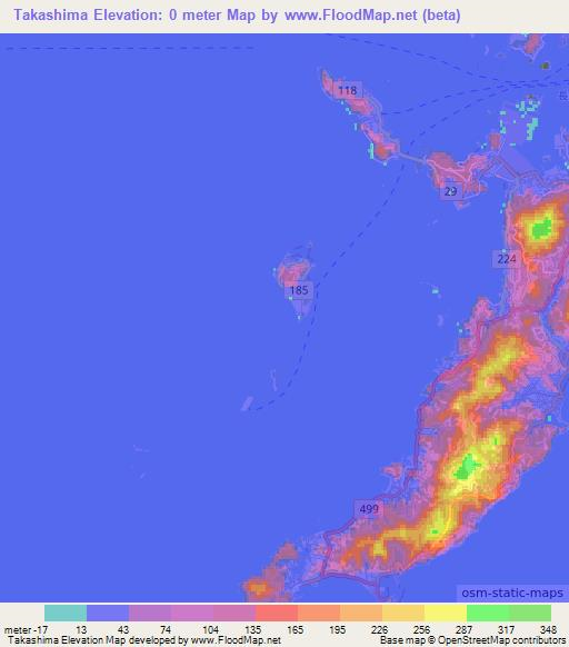 Takashima,Japan Elevation Map