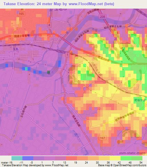 Takase,Japan Elevation Map