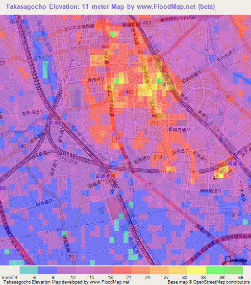 Takasagocho,Japan Elevation Map