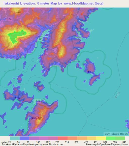Takakushi,Japan Elevation Map