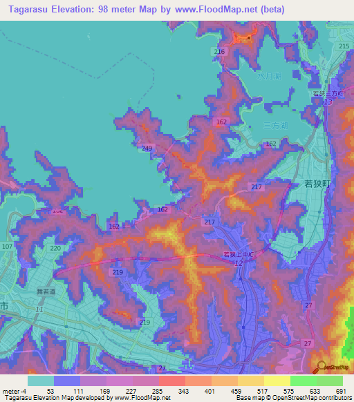 Tagarasu,Japan Elevation Map