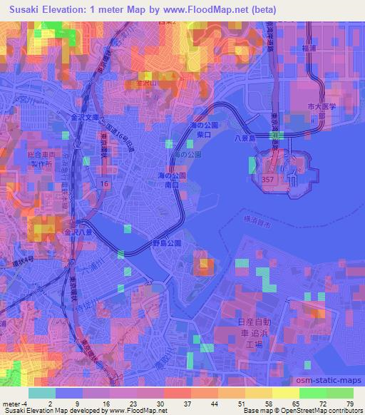 Susaki,Japan Elevation Map