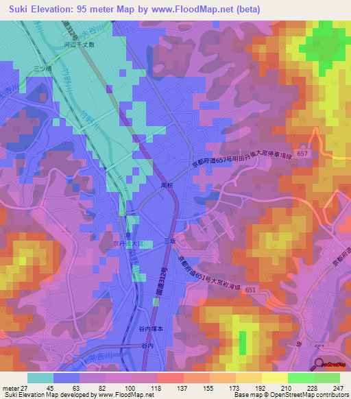 Suki,Japan Elevation Map