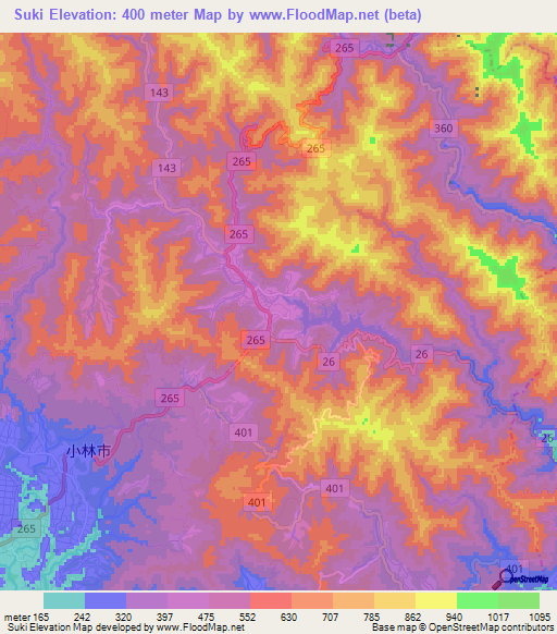 Suki,Japan Elevation Map