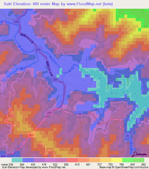 Suki,Japan Elevation Map