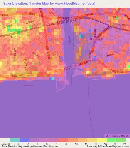 Suka,Japan Elevation Map