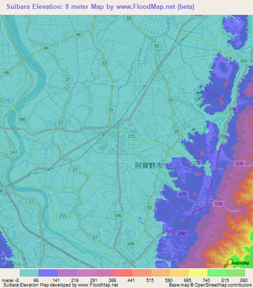 Suibara,Japan Elevation Map