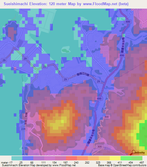 Sueishimachi,Japan Elevation Map