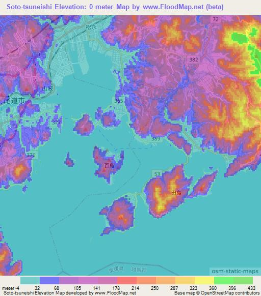 Soto-tsuneishi,Japan Elevation Map