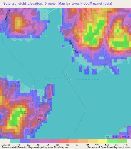 Soto-tsuneishi,Japan Elevation Map