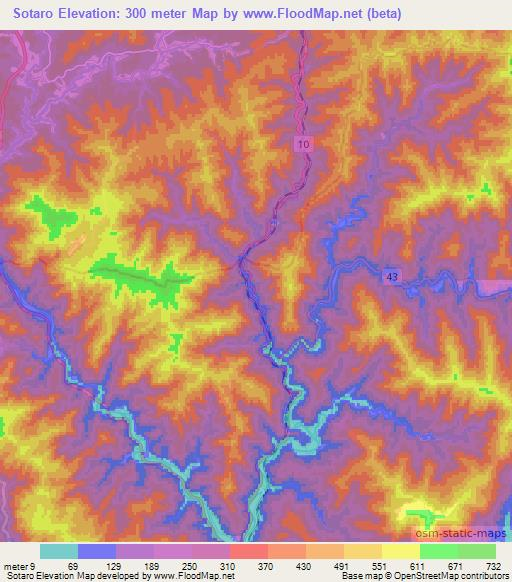 Sotaro,Japan Elevation Map