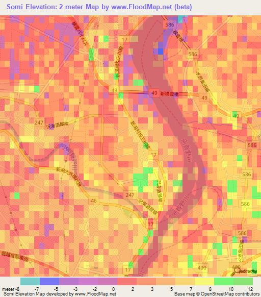 Somi,Japan Elevation Map