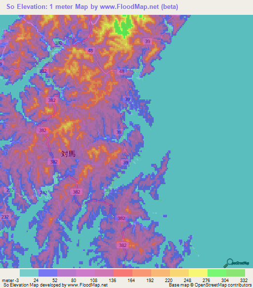 So,Japan Elevation Map