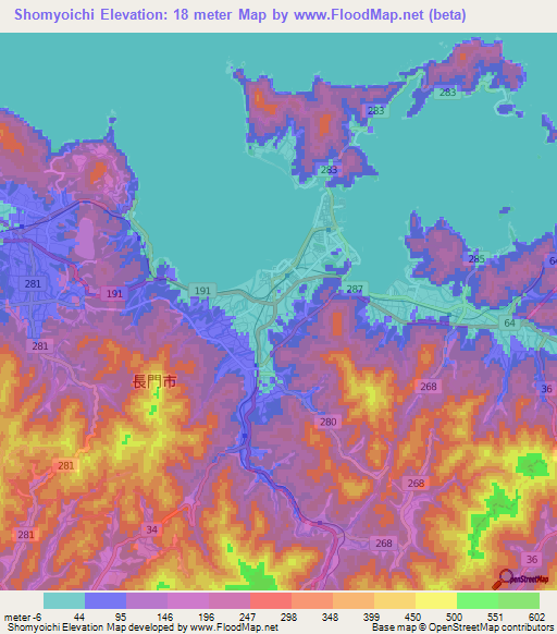 Shomyoichi,Japan Elevation Map