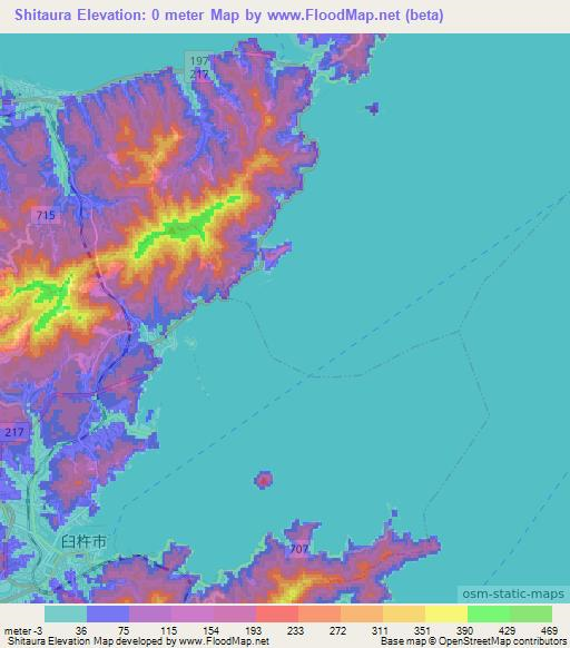 Shitaura,Japan Elevation Map