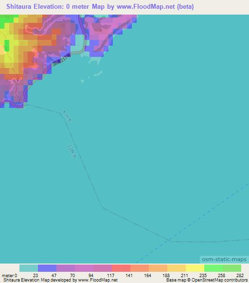 Shitaura,Japan Elevation Map