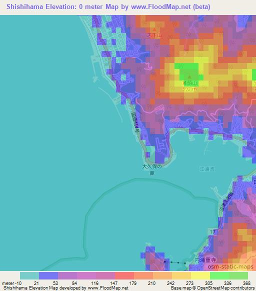 Shishihama,Japan Elevation Map