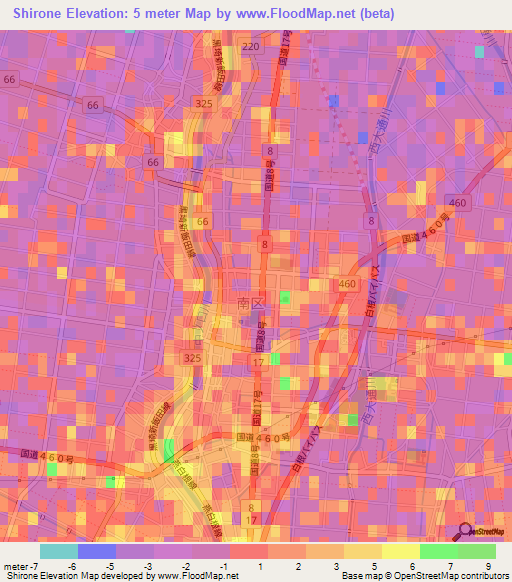 Shirone,Japan Elevation Map