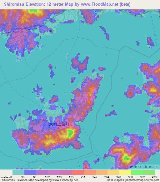 Shiromizu,Japan Elevation Map