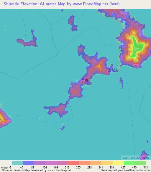 Shiraide,Japan Elevation Map