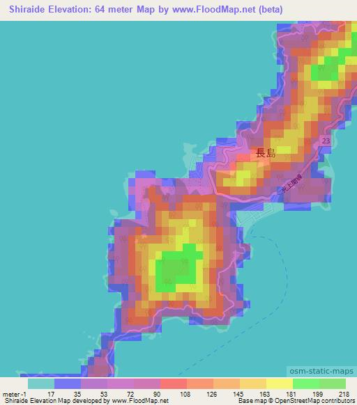 Shiraide,Japan Elevation Map