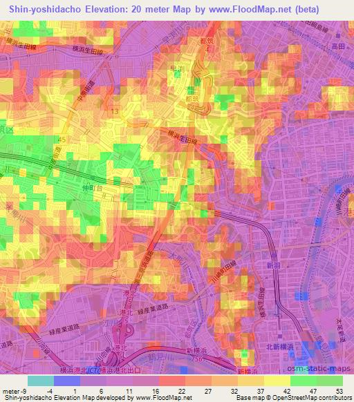 Shin-yoshidacho,Japan Elevation Map