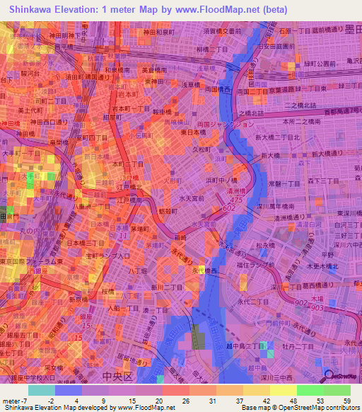Shinkawa,Japan Elevation Map