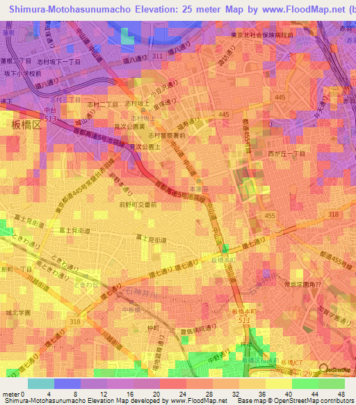 Shimura-Motohasunumacho,Japan Elevation Map