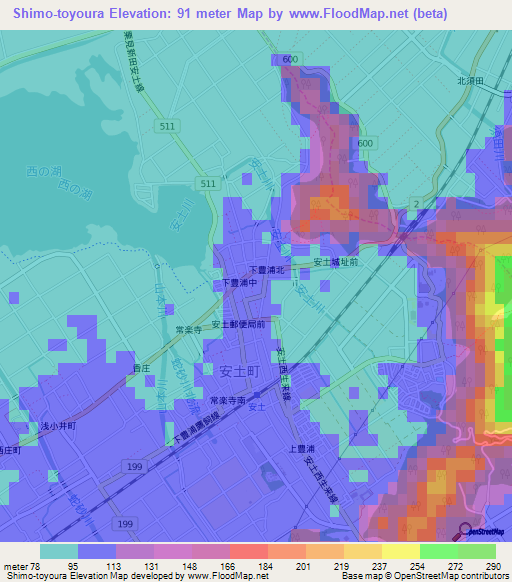 Shimo-toyoura,Japan Elevation Map