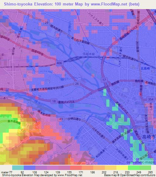 Shimo-toyooka,Japan Elevation Map