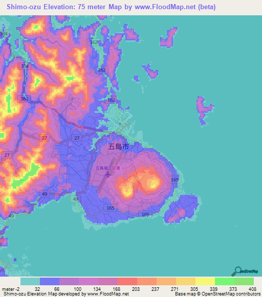 Shimo-ozu,Japan Elevation Map