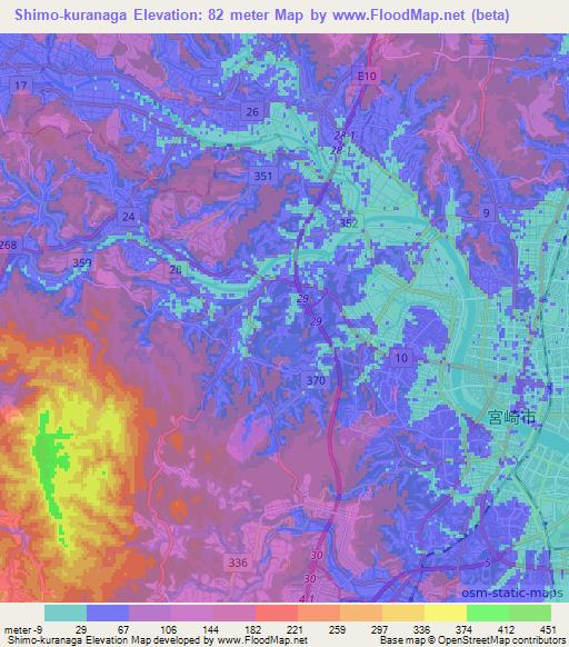 Shimo-kuranaga,Japan Elevation Map