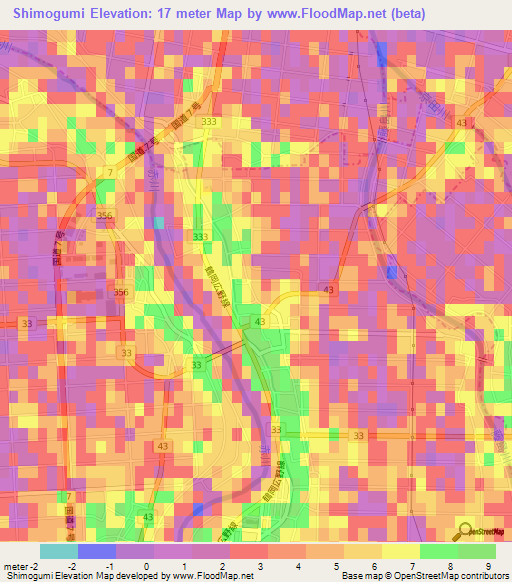 Shimogumi,Japan Elevation Map