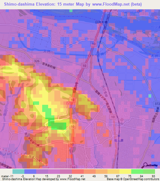 Shimo-dashima,Japan Elevation Map