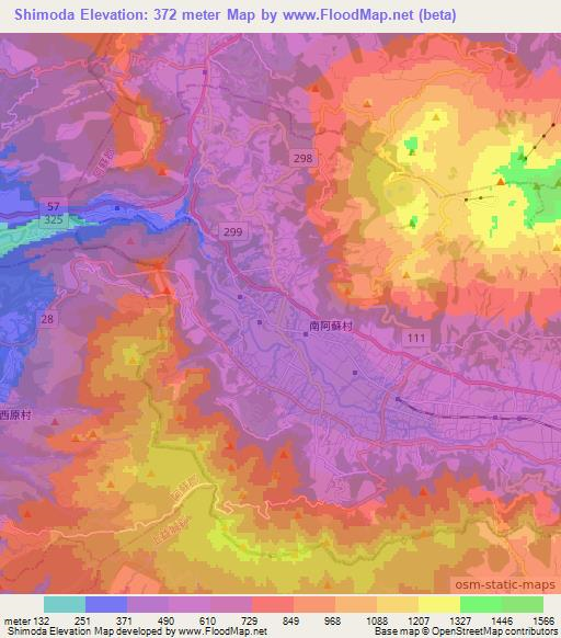 Shimoda,Japan Elevation Map