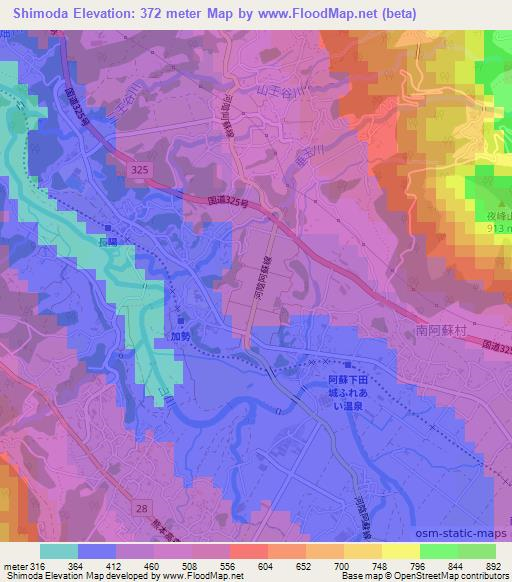 Shimoda,Japan Elevation Map
