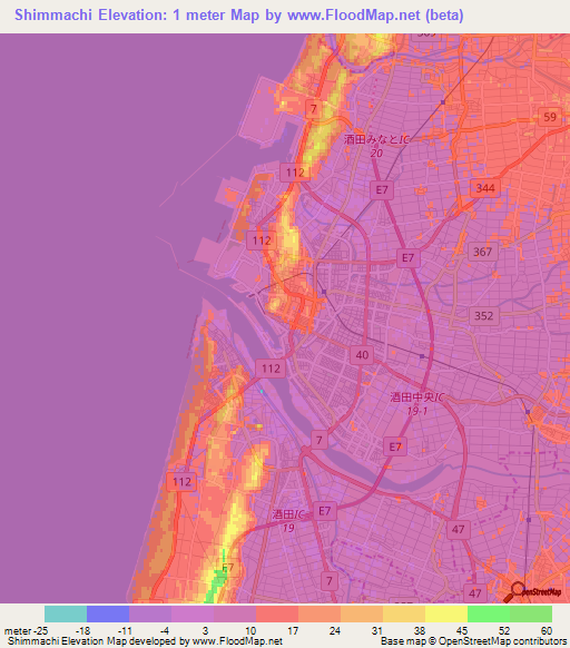 Shimmachi,Japan Elevation Map
